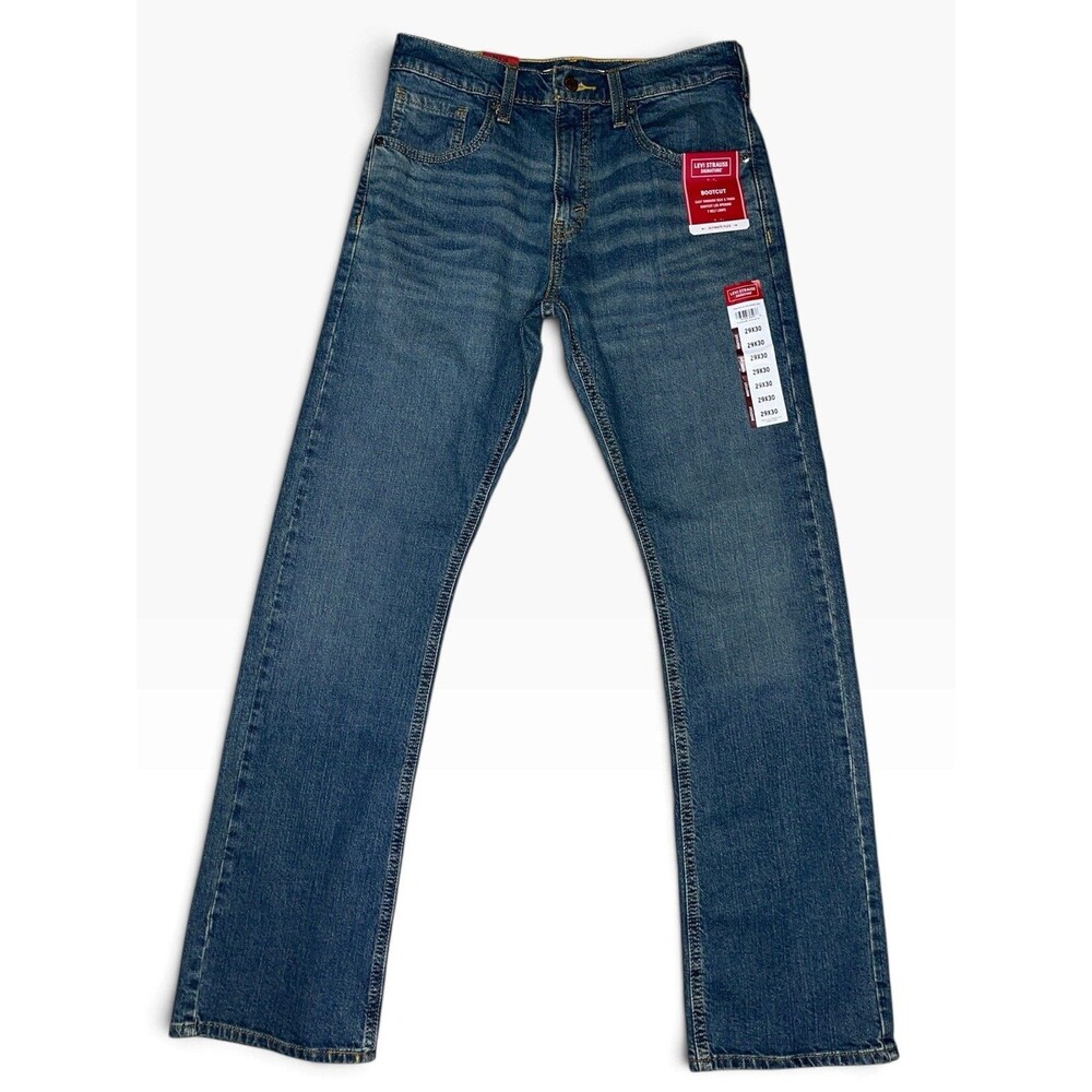 NWT Levis Strauss Signature Bootcut Jeans Mens 29x30 Med Ultimate Flex Wash
